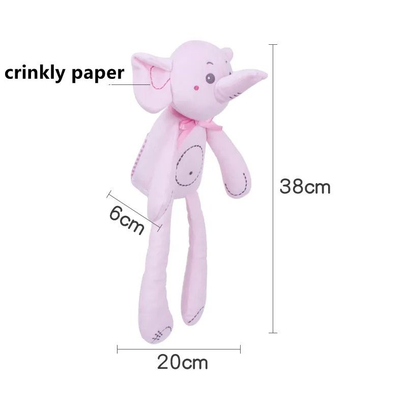Elephant Sensory Plush Wind Chime – Crinkle Paper & Hanging Rattle Travel Toy