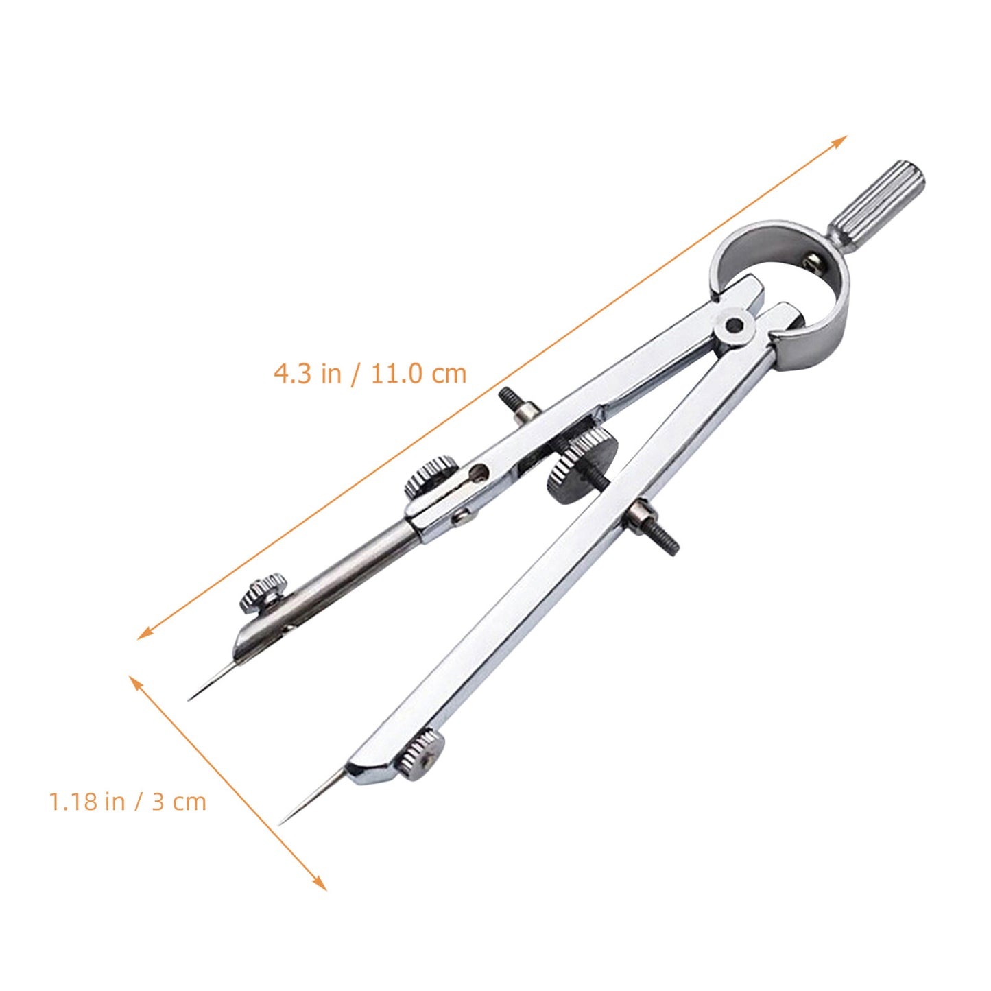 Metal Spring Compass  Portable and Compact Drawing Tool for School, Office, and Drafting