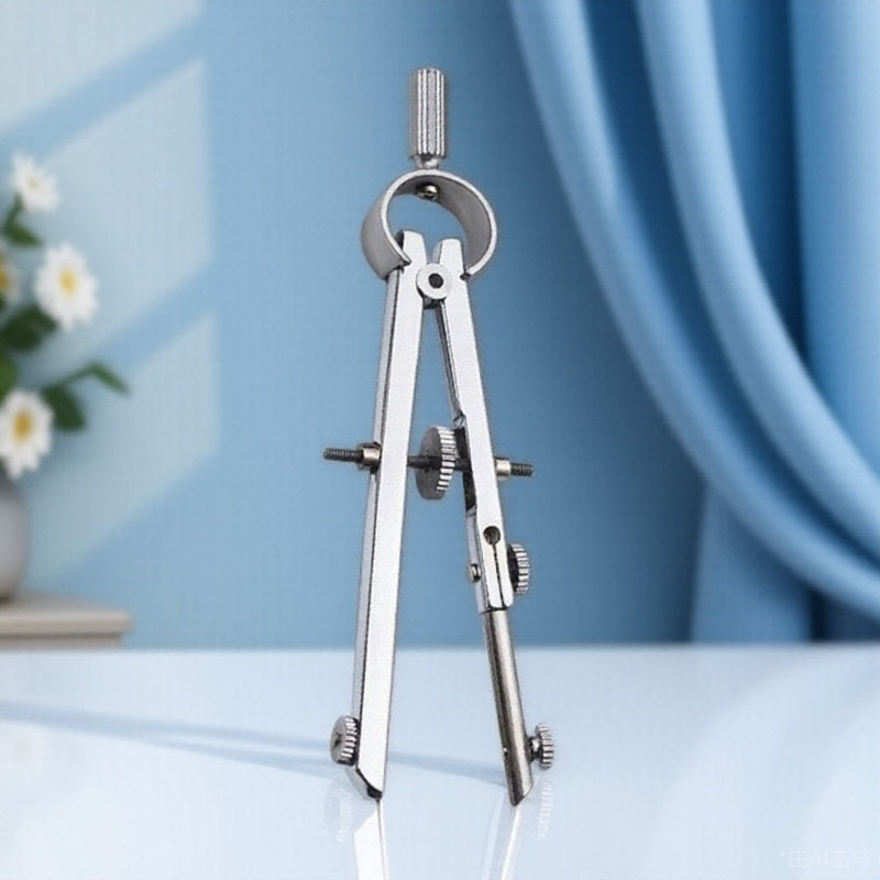 Metal Spring Compass  Portable and Compact Drawing Tool for School, Office, and Drafting