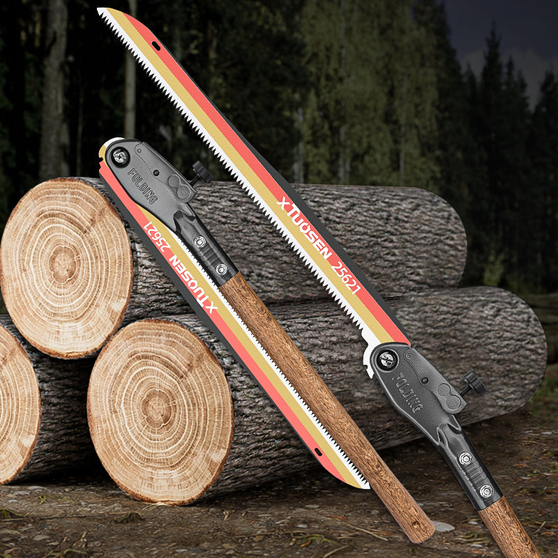 Outdoor Folding Saw Manganese Steel Pruning Saw for Wood Cutting, Extended Hand Saw with Wood Handle