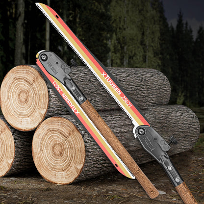 Outdoor Folding Saw Manganese Steel Pruning Saw for Wood Cutting, Extended Hand Saw with Wood Handle
