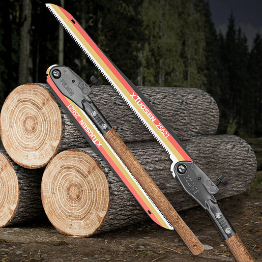 Outdoor Folding Saw Manganese Steel Pruning Saw for Wood Cutting, Extended Hand Saw with Wood Handle