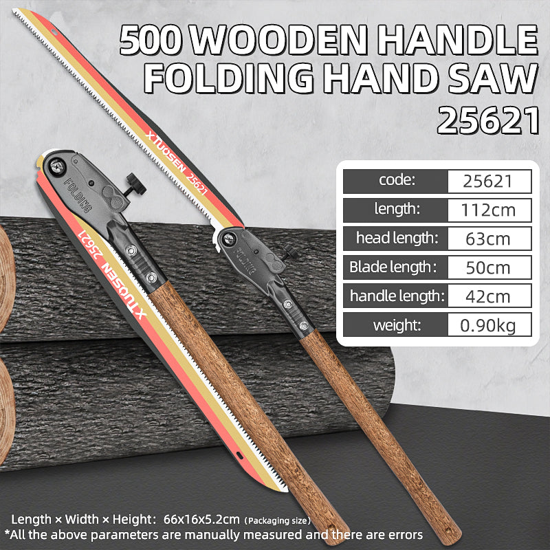 Outdoor Folding Saw Manganese Steel Pruning Saw for Wood Cutting, Extended Hand Saw with Wood Handle