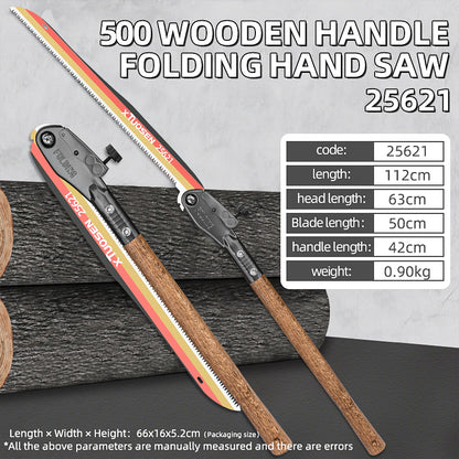 Outdoor Folding Saw Manganese Steel Pruning Saw for Wood Cutting, Extended Hand Saw with Wood Handle