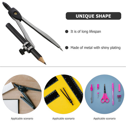 Precision Compass Geometry Tool Set  Professional Drawing & Drafting Compass for Students, Artists, and Woodworkers