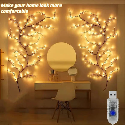 Bendable Willow Branch LED Lights 72 96 LED 8 Mode Vine Tree Wall Decor