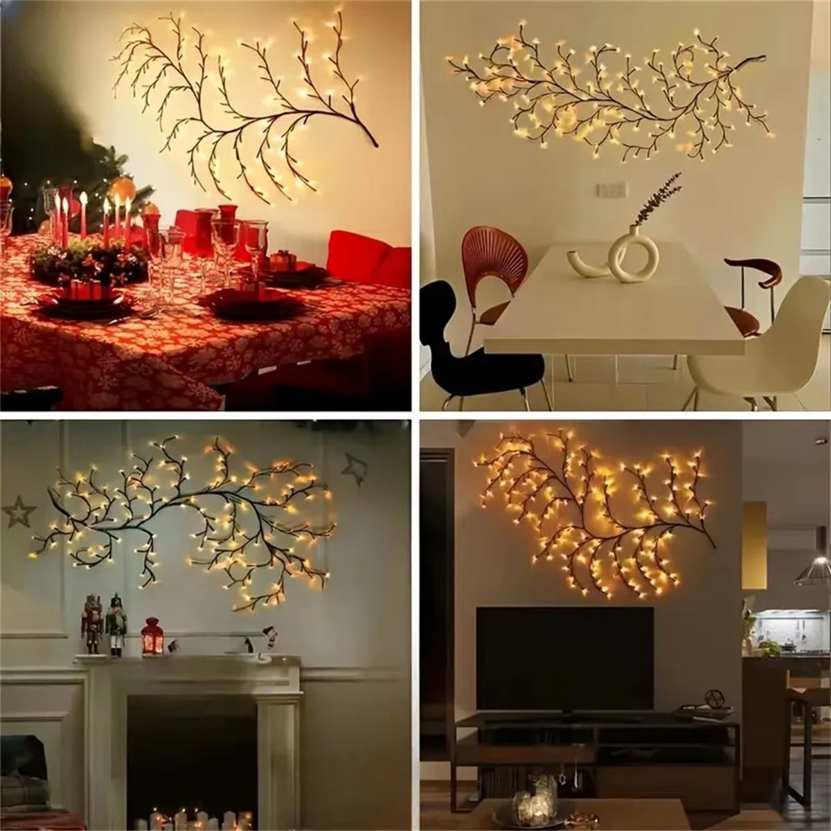 Bendable Willow Branch LED Lights 72 96 LED 8 Mode Vine Tree Wall Decor