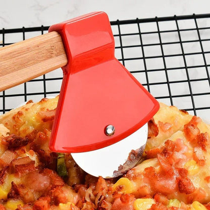 Stainless Steel Pizza Cutter Wheel with Bamboo Handle Sharp Rotary Blade
