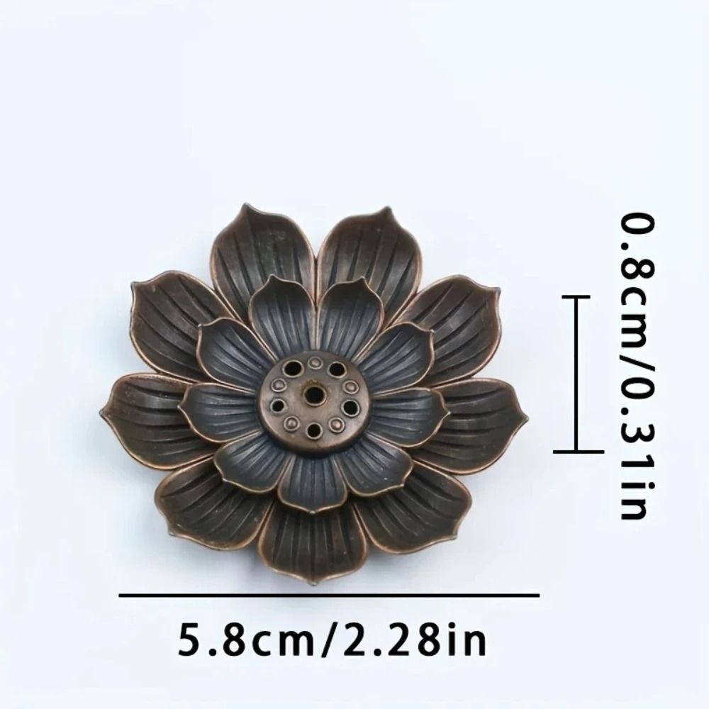 Lotus Alloy Incense Burner Stick and Coil Holder for Meditation Decor