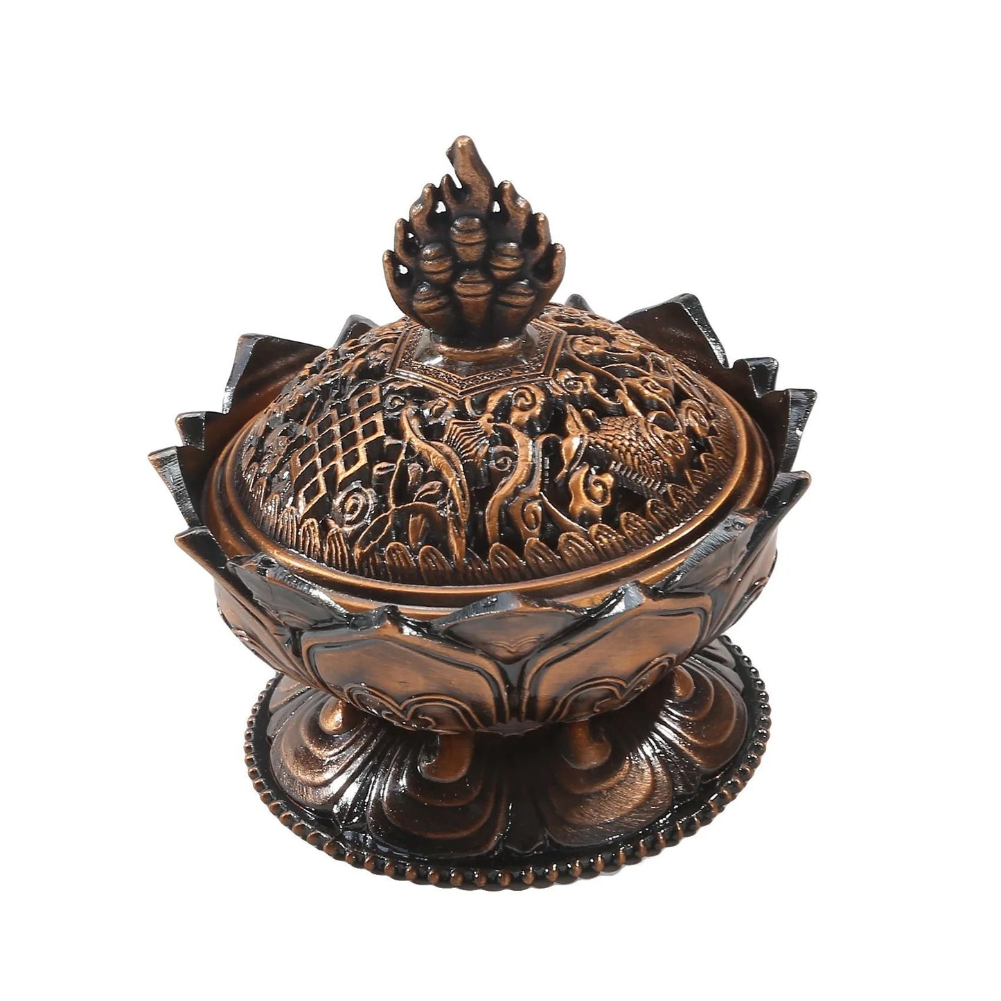 Brass Incense Holder Set with Metal Tray Ash Catcher for Palo Santo and Sage