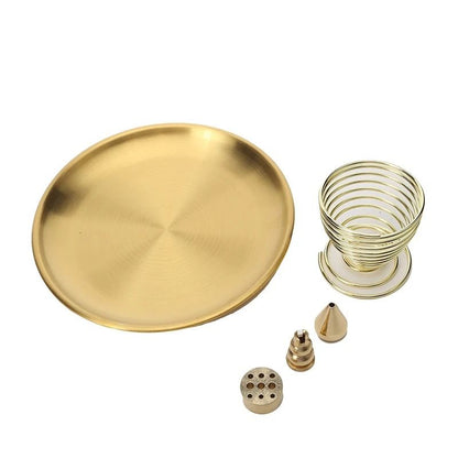 Brass Incense Holder Set with Metal Tray Ash Catcher for Palo Santo and Sage
