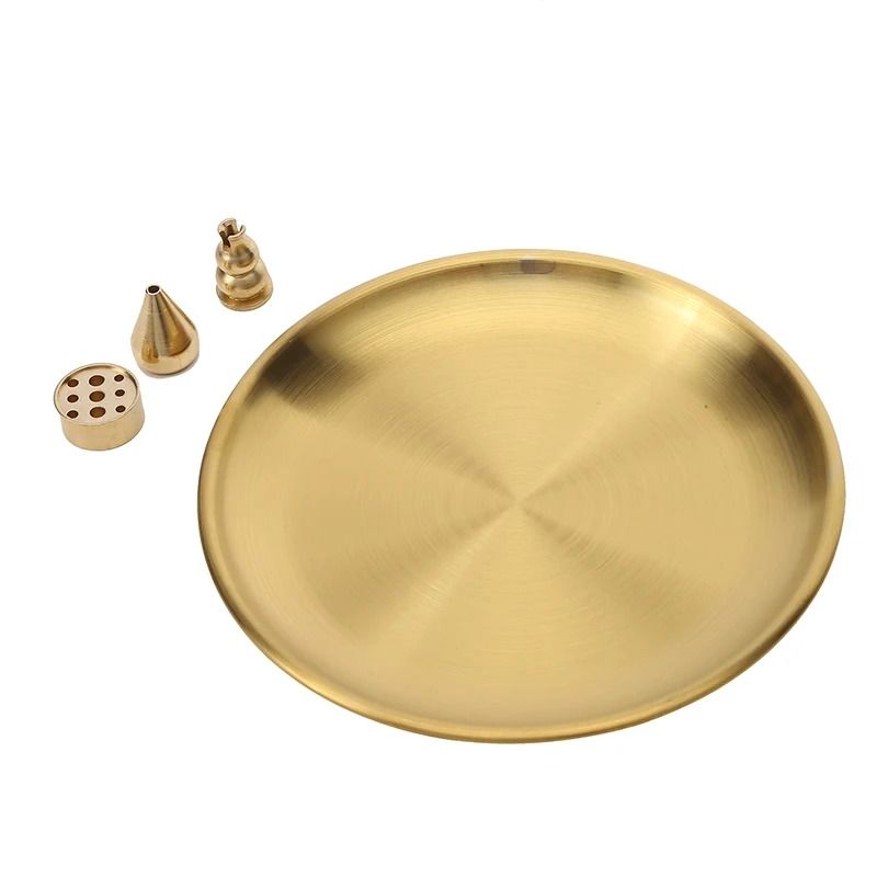 Brass Incense Holder Set with Metal Tray Ash Catcher for Palo Santo and Sage