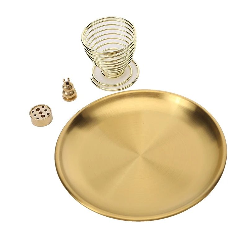 Brass Incense Holder Set with Metal Tray Ash Catcher for Palo Santo and Sage