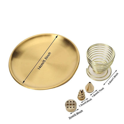 Brass Incense Holder Set with Metal Tray Ash Catcher for Palo Santo and Sage
