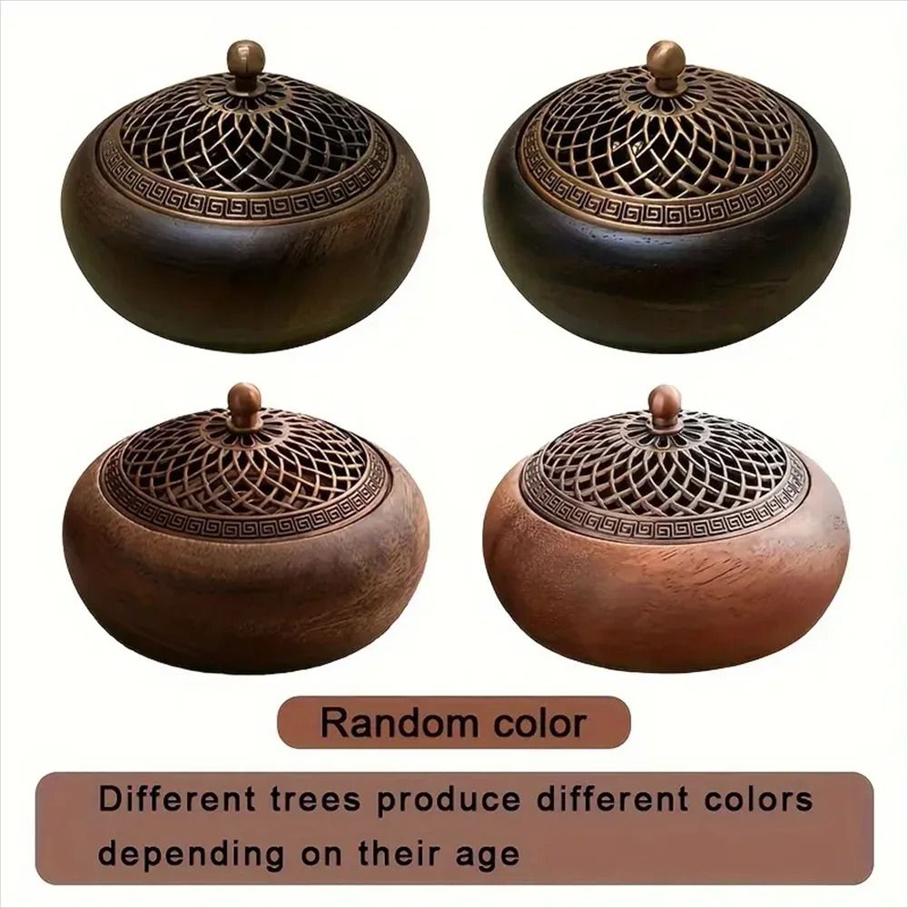 Walnut Wood Zen Incense Burner for Tea Ceremony and Meditation Decor