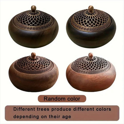 Walnut Wood Zen Incense Burner for Tea Ceremony and Meditation Decor