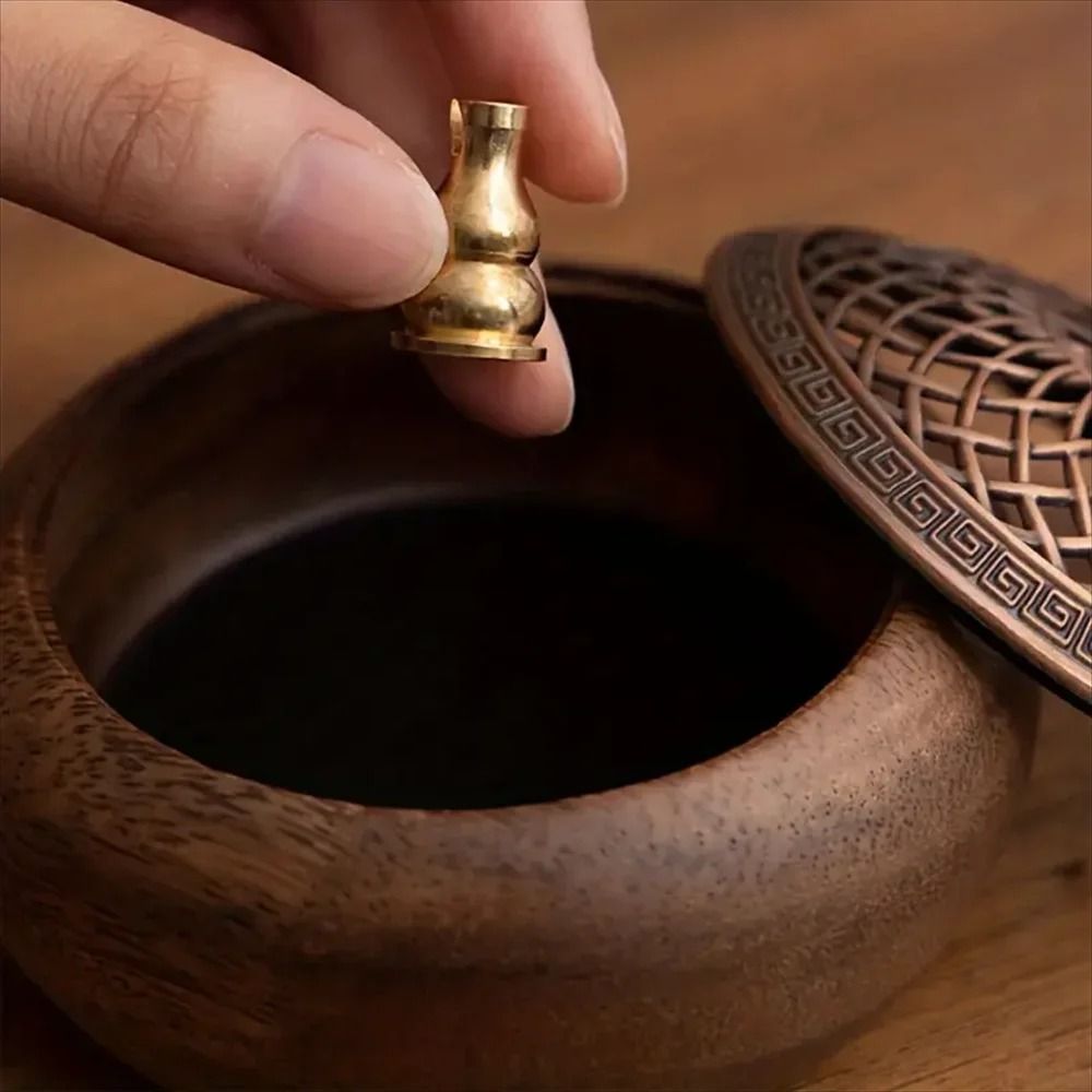Walnut Wood Zen Incense Burner for Tea Ceremony and Meditation Decor