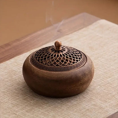 Walnut Wood Zen Incense Burner for Tea Ceremony and Meditation Decor