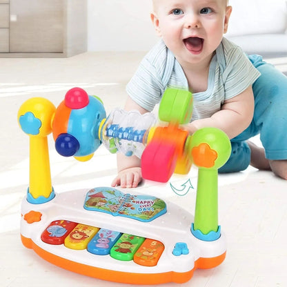 Rotating Light-Up Baby Piano Toy – Interactive Musical Learning Keyboard for Toddlers