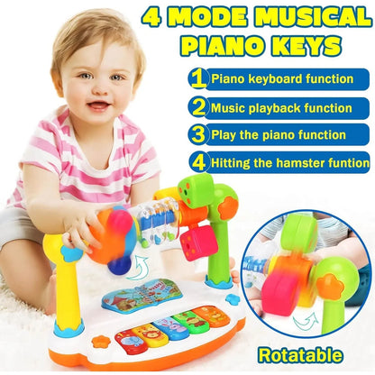 Rotating Light-Up Baby Piano Toy – Interactive Musical Learning Keyboard for Toddlers