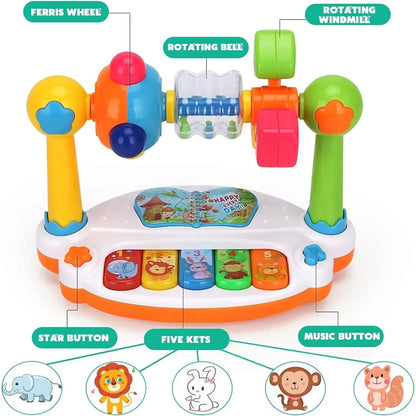 Rotating Light-Up Baby Piano Toy – Interactive Musical Learning Keyboard for Toddlers