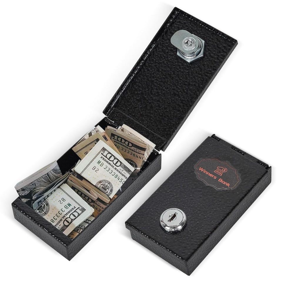 Mini Metal Cash Box with Key Compact Money Safe, Reusable Lock Box for Personal Use