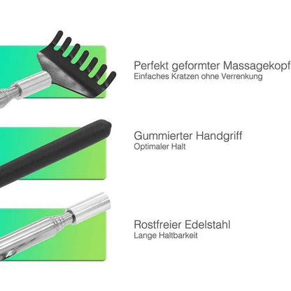 Telescopic Back Scratcher with Carrying Bag, Stainless Steel Massager for Relaxation and Comfort