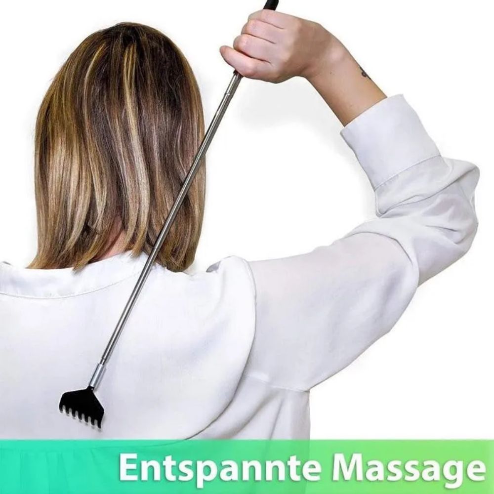 Telescopic Back Scratcher with Carrying Bag, Stainless Steel Massager for Relaxation and Comfort