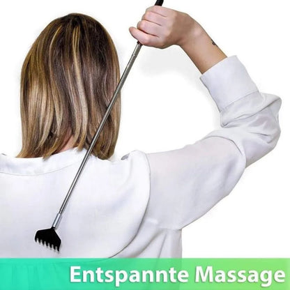 Telescopic Back Scratcher with Carrying Bag, Stainless Steel Massager for Relaxation and Comfort