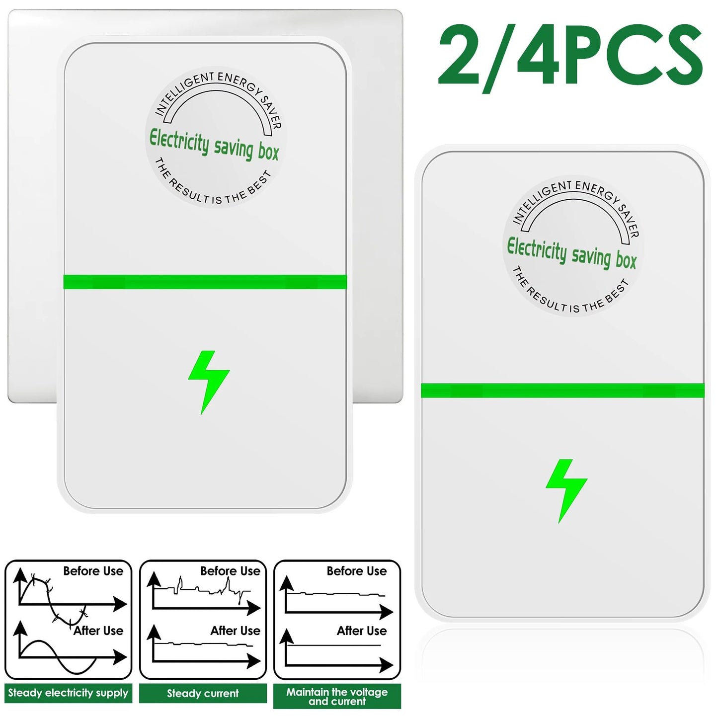 Smart Power Stabilizer Plug Energy Saving Device Voltage Protector Box (90V–250V)