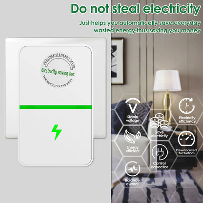 Smart Power Stabilizer Plug Energy Saving Device Voltage Protector Box (90V–250V)