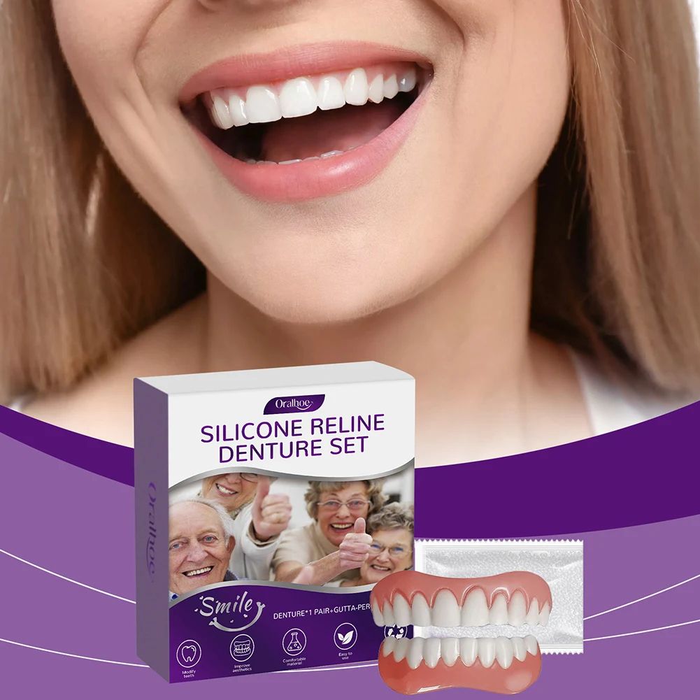 Silicone Denture Reline Kit Soft Upper and Lower Teeth Set