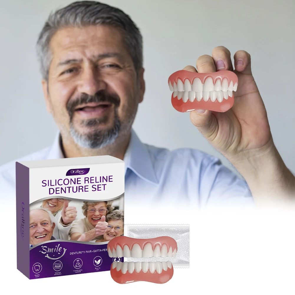 Silicone Denture Reline Kit Soft Upper and Lower Teeth Set