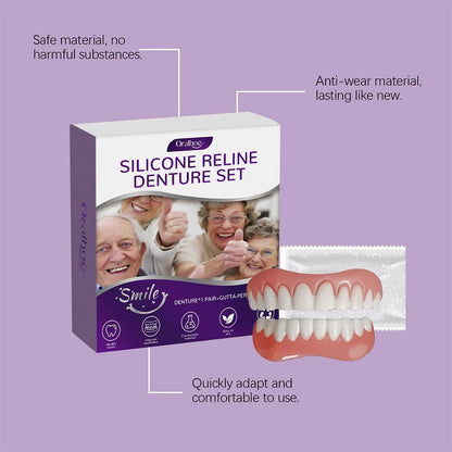 Silicone Denture Reline Kit Soft Upper and Lower Teeth Set