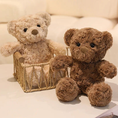 Curly Brown Teddy Bear Plush – Soft Stuffed Bear Toy for Kids & Cozy Room Decor