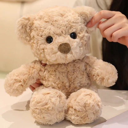 Curly Brown Teddy Bear Plush – Soft Stuffed Bear Toy for Kids & Cozy Room Decor