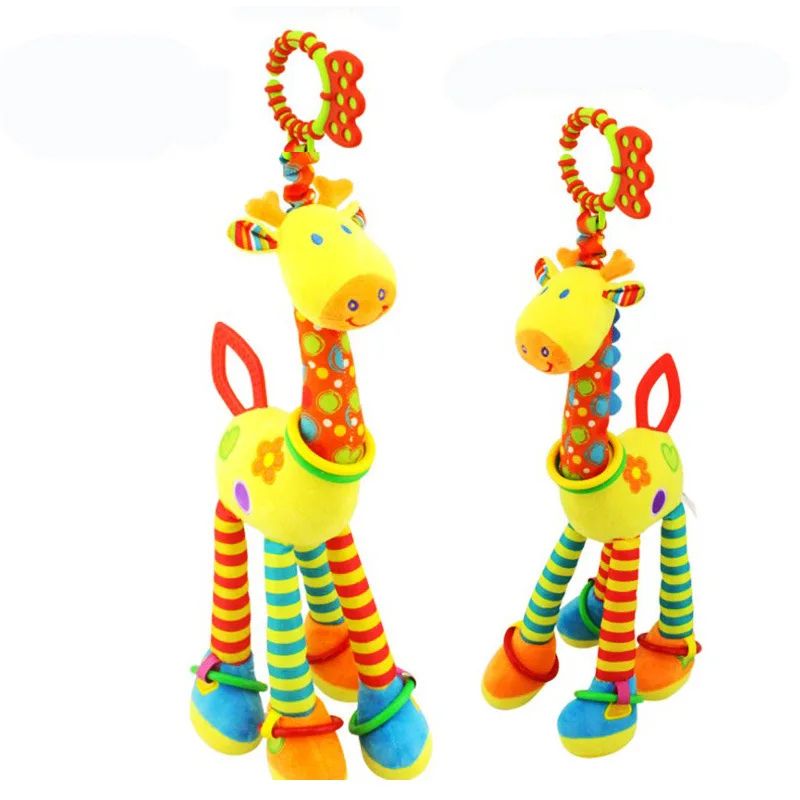 SnuggleBell Plush Giraffe Baby Rattle & Teether Toy