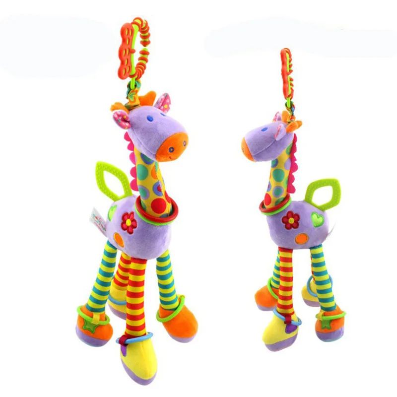 SnuggleBell Plush Giraffe Baby Rattle & Teether Toy
