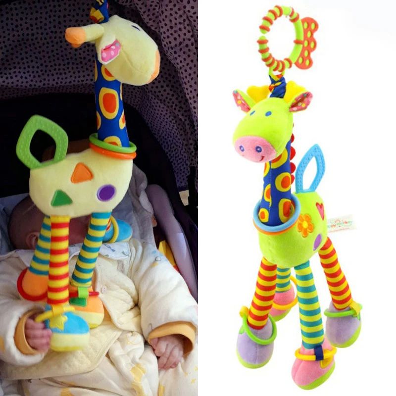 SnuggleBell Plush Giraffe Baby Rattle & Teether Toy