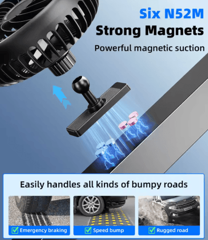 Hipacool Magnetic Golf Cart Fan – USB Powered 360° Rotating Portable Cooling Fan