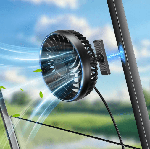 Hipacool Magnetic Golf Cart Fan – USB Powered 360° Rotating Portable Cooling Fan