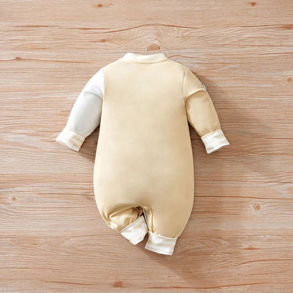 Cozy Cartoon Long Sleeve Baby Jumpsuit Baseball Romper for Spring & Fall
