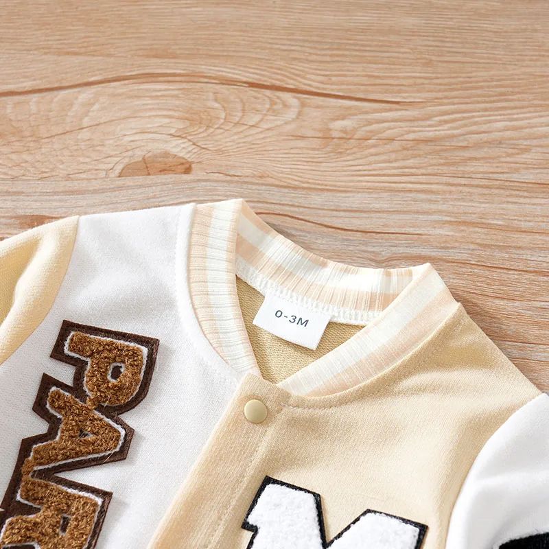 Cozy Cartoon Long Sleeve Baby Jumpsuit Baseball Romper for Spring & Fall