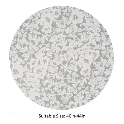 Waterproof Round Tablecloth Elastic Fixation Edged PVC Table Cover Flannel Backed Table Pad Oil-Proof for Dining Table K