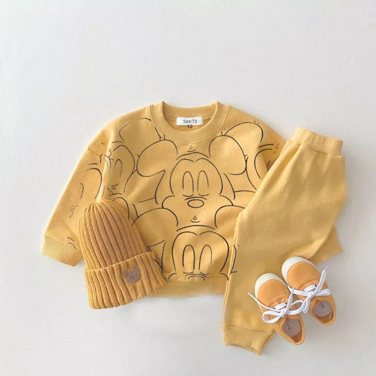 Cartoon Baby Summer Outfit 2-Piece Toddler Clothing Set with T-Shirt and Shorts