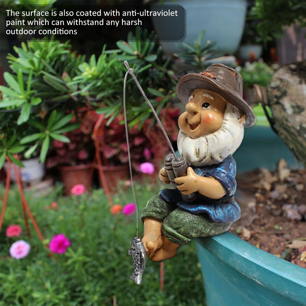 Funny Garden Statue Resin Yard Decor Animal and Gnome Sculpture Wall Mounted Outdoor Ornament