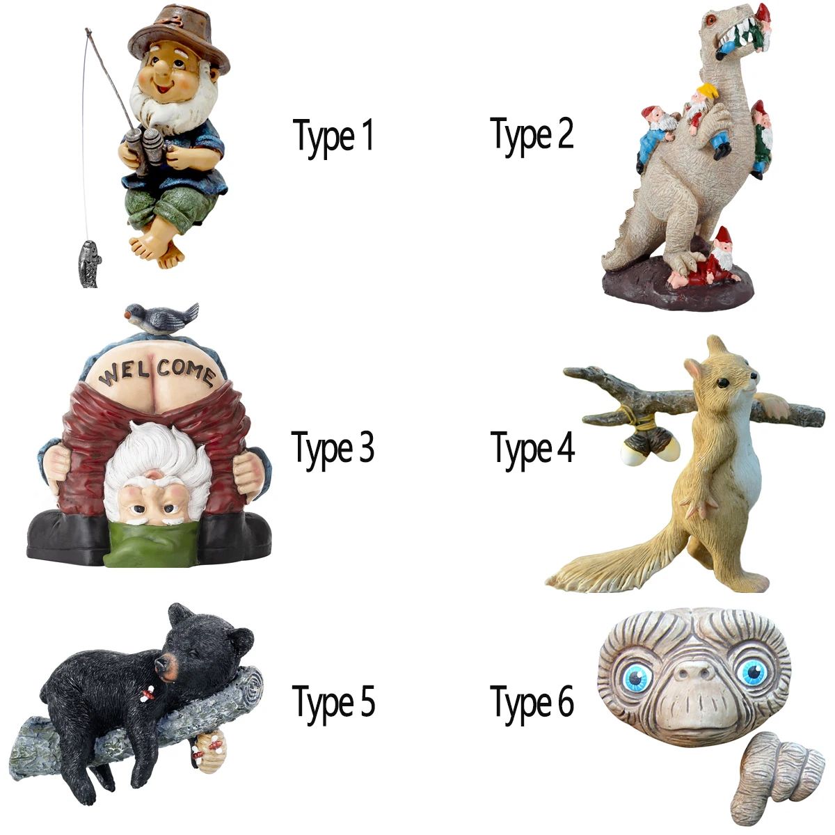Funny Garden Statue Resin Yard Decor Animal and Gnome Sculpture Wall Mounted Outdoor Ornament