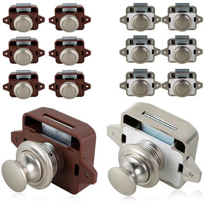 Push Button Cabinet Latch Set Keyless Door Catch for RV Drawers and Cupboards