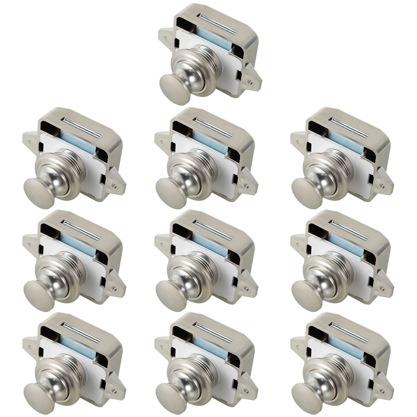 Push Button Cabinet Latch Set Keyless Door Catch for RV Drawers and Cupboards