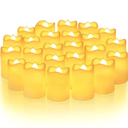 Flameless LED Candles Set – Warm White Battery Operated Tea Lights for Weddings, Holidays & Home Decor